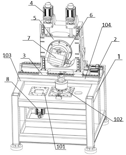 一種大空間五軸非球面精密拋光機床