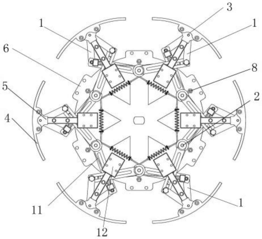 一種基于兩桿三索張拉整體結(jié)構(gòu)的可變徑車輪